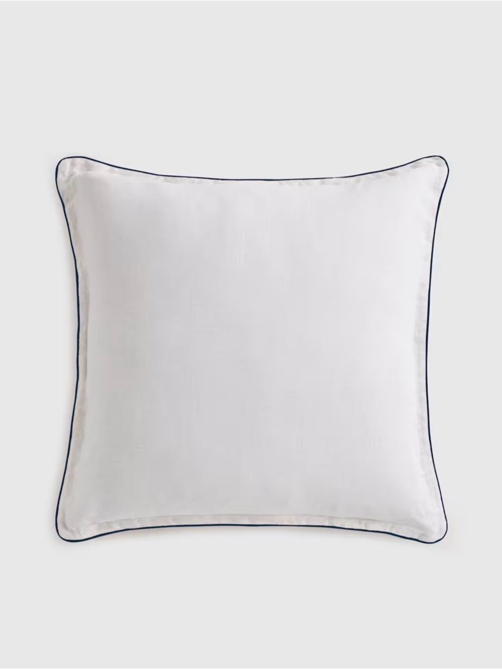 Quince European linen White Euro Sham with Navy Piping 💙
